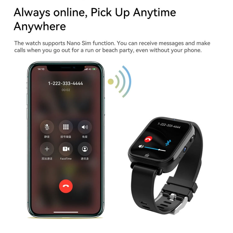 ROGBID KING 1.75 inch Screen 4G LTE Smart Watch Android 9.1OS 4GB+128GB(Black) - free shipping - PMC TechLife - Order now!