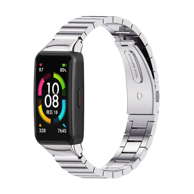 For Huawei Band 6 / Honor Band 6 / 7 Mijobs Bamboo Stainless Steel Metal Watch Band(Silver) - Watch Bands by MIJOBS | Online Shopping South Africa | PMC TechLife | Buy Now Pay Later Mobicred