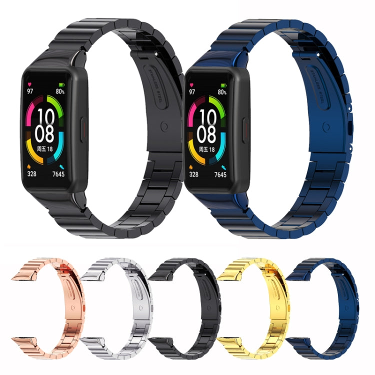 For Huawei Band 6 / Honor Band 6 / 7 Mijobs Bamboo Stainless Steel Metal Watch Band(Silver) - Watch Bands by MIJOBS | Online Shopping South Africa | PMC TechLife | Buy Now Pay Later Mobicred