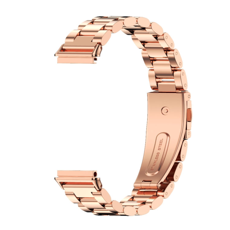 For Huawei Band 7 / 7 NFC MIJOBS Three-Bead Metal Stainless Steel Watch Band(Rose Gold) - free shipping - PMC TechLife - Order now!