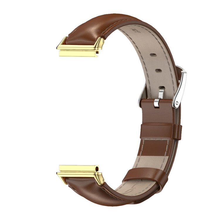 For Huawei Band 7 / 7 NFC MIJOBS Cowhide Leather Watch Band(Brown Gold) - free shipping - PMC TechLife - Order now!