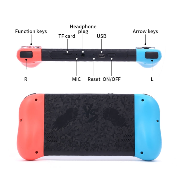 X50 5.1 inch Screen Handheld Retro Game Console 8G Memory with 6000+ Games(Black) - free shipping - PMC TechLife - Order now!