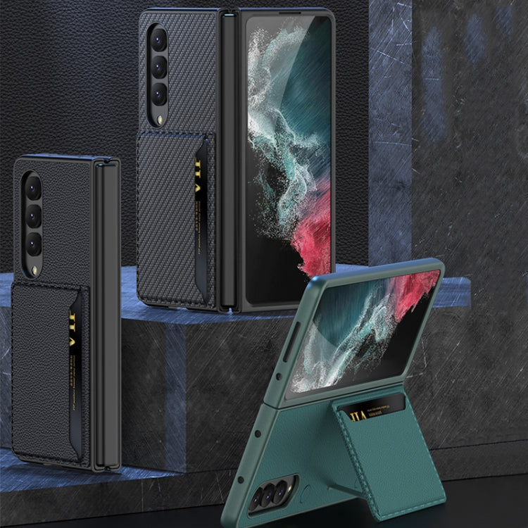For Samsung Galaxy Z Fold4 GKK Ultra-thin Leather Phone Case with Card Slots(Silver) - Galaxy Z Fold4 5G Cases by GKK | Online Shopping South Africa | PMC TechLife | Buy Now Pay Later Mobicred