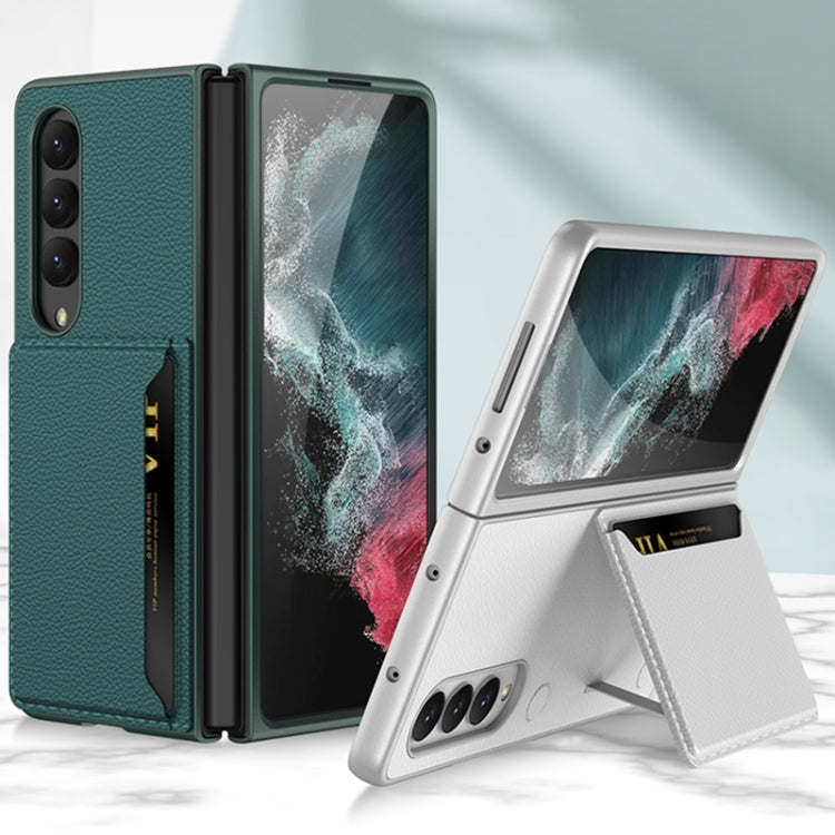 For Samsung Galaxy Z Fold4 GKK Ultra-thin Leather Phone Case with Card Slots(Silver) - Galaxy Z Fold4 5G Cases by GKK | Online Shopping South Africa | PMC TechLife | Buy Now Pay Later Mobicred