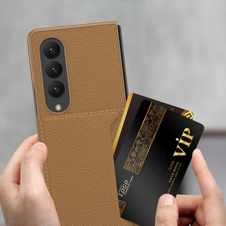 For Samsung Galaxy Z Fold4 GKK Ultra-thin Leather Phone Case with Card Slots(Silver) - Galaxy Z Fold4 5G Cases by GKK | Online Shopping South Africa | PMC TechLife | Buy Now Pay Later Mobicred