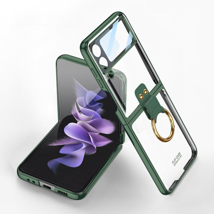 For Samsung Galaxy Z Flip4 GKK Integrated Electroplating Phone Case with Ring(Green) - free shipping - PMC TechLife - Order now!