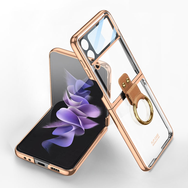 For Samsung Galaxy Z Flip4 GKK Integrated Electroplating Phone Case with Ring(Gold) - free shipping - PMC TechLife - Order now!