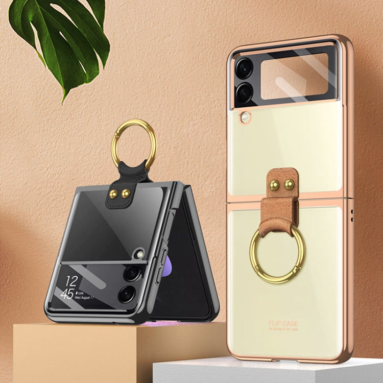 For Samsung Galaxy Z Flip4 GKK Integrated Electroplating Phone Case with Ring(Green) - free shipping - PMC TechLife - Order now!
