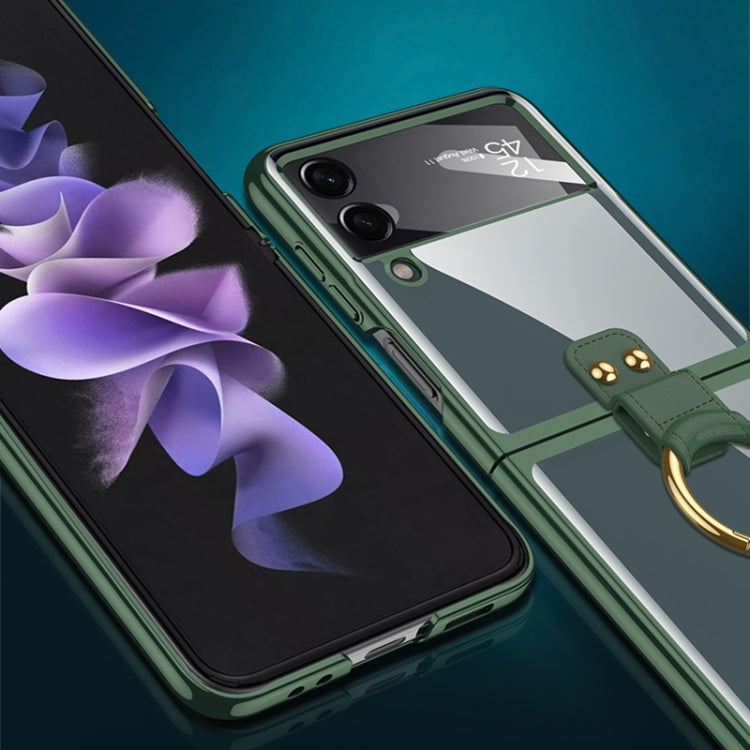 For Samsung Galaxy Z Flip4 GKK Integrated Electroplating Phone Case with Ring(Transparent) - free shipping - PMC TechLife - Order now!