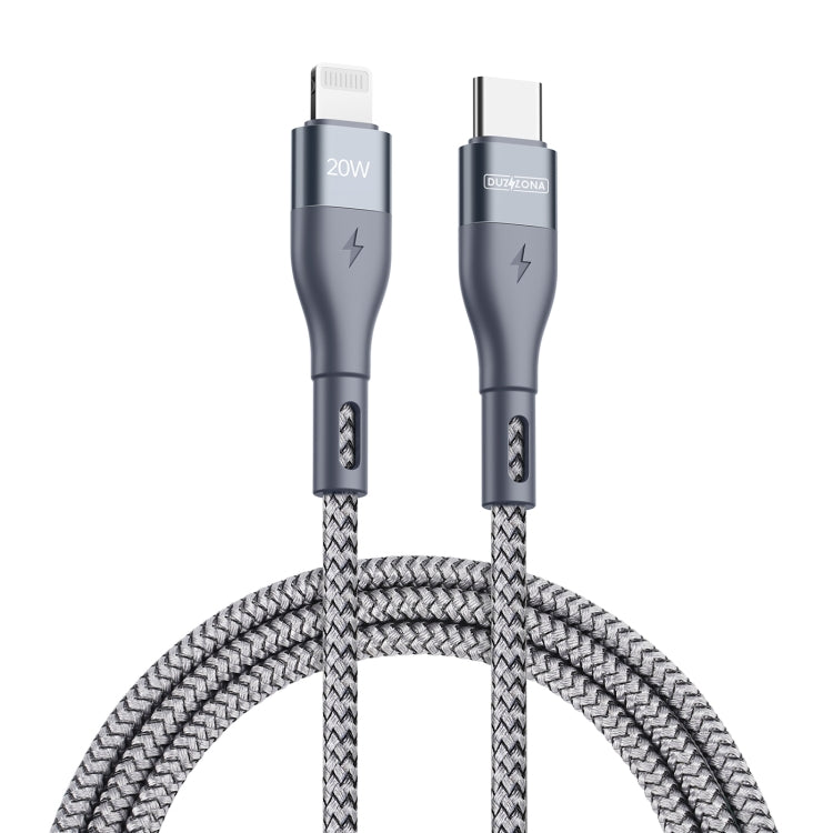 DUZZONA A1 PD 20W Type-C to 8 Pin Fast Charging Data Cable, Length: 1m(Grey) - free shipping - PMC TechLife - Order now!