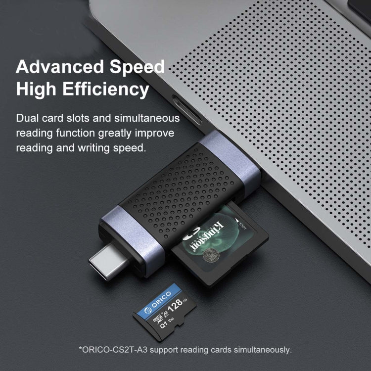 ORICO CS2T-A3 TF/SD Dual Port USB-A3.0 Dual Read Card Reader(Black) -  by ORICO | Online Shopping South Africa | PMC TechLife | Buy Now Pay Later Mobicred