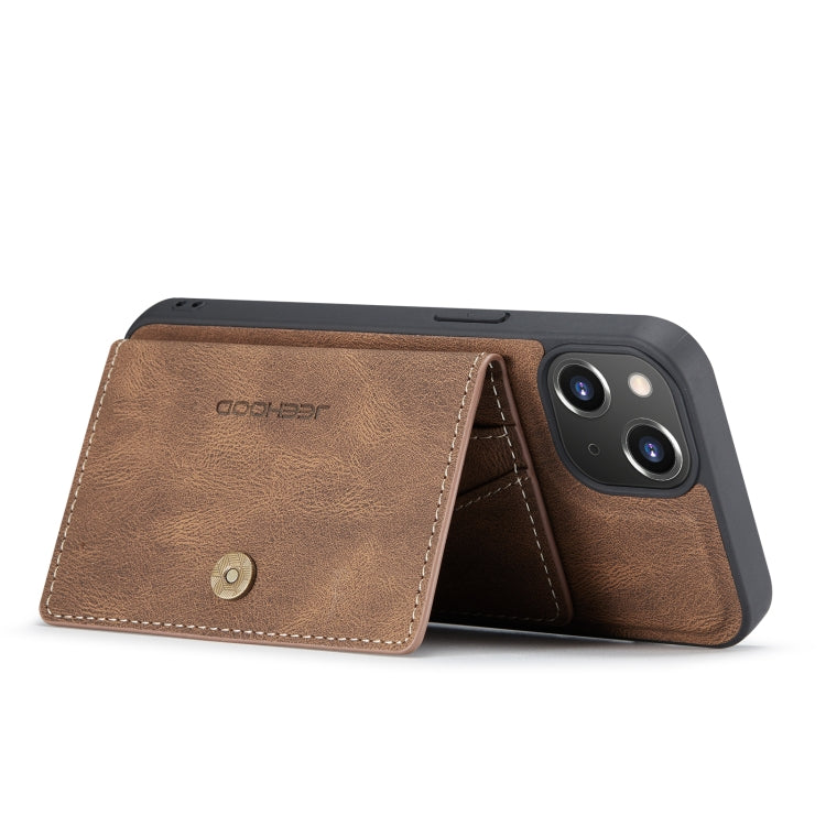 For iPhone 14 JEEHOOD Retro Magnetic Detachable Leather Phone Case (Brown) - iPhone 14 Cases by JEEHOOD | Online Shopping South Africa | PMC TechLife | Buy Now Pay Later Mobicred