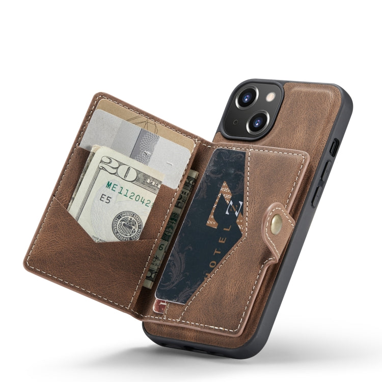 For iPhone 14 JEEHOOD Retro Magnetic Detachable Leather Phone Case (Brown) - iPhone 14 Cases by JEEHOOD | Online Shopping South Africa | PMC TechLife | Buy Now Pay Later Mobicred