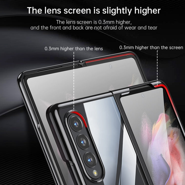 For Samsung Galaxy Z Fold4 SULADA Shockproof Plating PC Transparent Protective Case(Black) - Galaxy Z Fold4 5G Cases by SULADA | Online Shopping South Africa | PMC TechLife | Buy Now Pay Later Mobicred