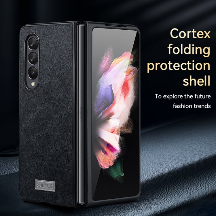 For Samsung Galaxy Z Fold4 SULADA Shockproof TPU + Handmade Leather Protective Case(Green) - free shipping - PMC TechLife - Order now!