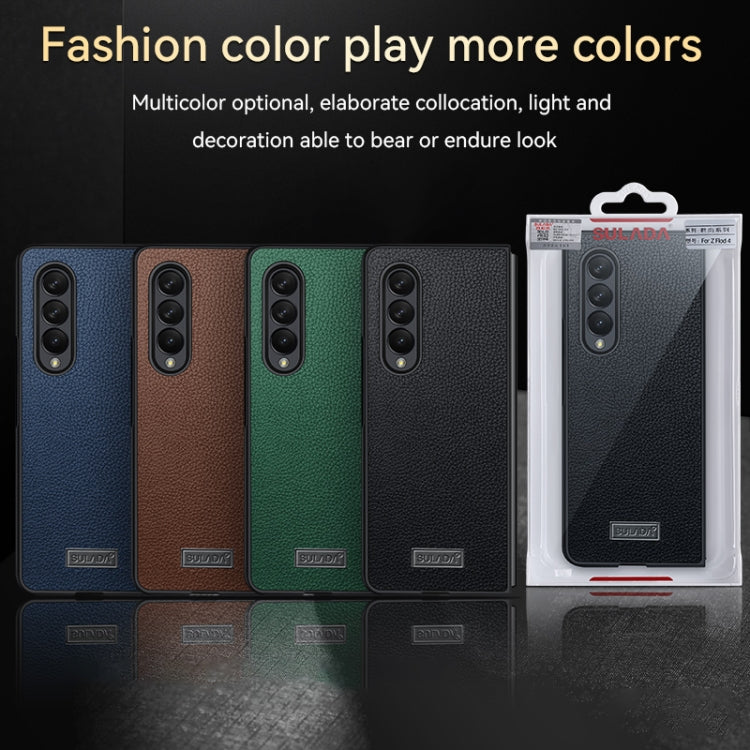 For Samsung Galaxy Z Fold4 SULADA Shockproof TPU + Handmade Leather Phone Case(Black) - Galaxy Z Fold4 5G Cases by SULADA | Online Shopping South Africa | PMC TechLife