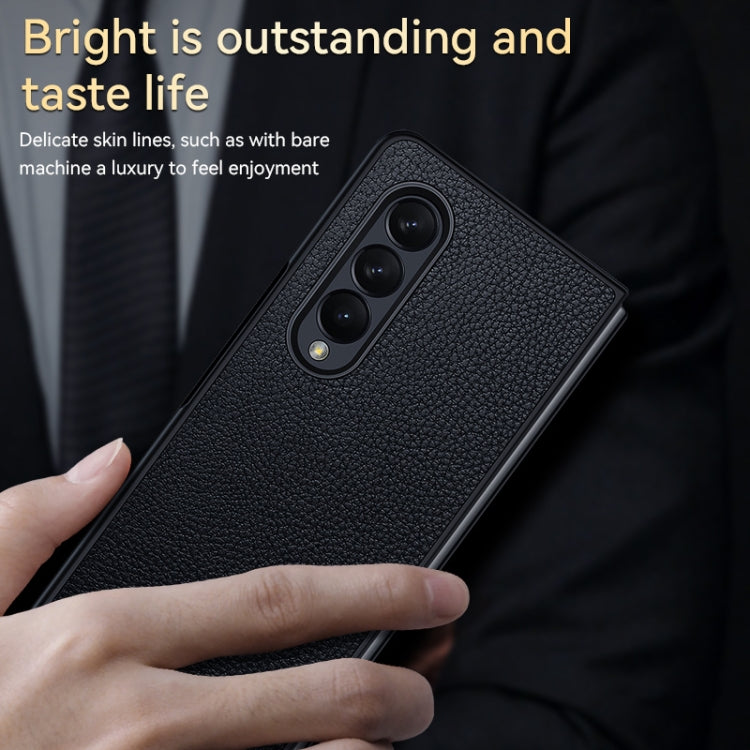 For Samsung Galaxy Z Fold4 SULADA Shockproof TPU + Handmade Leather Phone Case(Black) - Galaxy Z Fold4 5G Cases by SULADA | Online Shopping South Africa | PMC TechLife