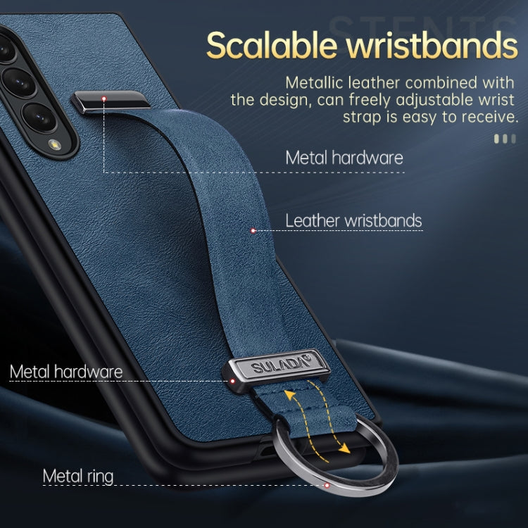 For Samsung Galaxy Z Fold4 SULADA Cool Series PC + Leather Texture Skin Feel Shockproof Phone Case(Green) - Galaxy Z Fold4 5G Cases by SULADA | Online Shopping South Africa | PMC TechLife