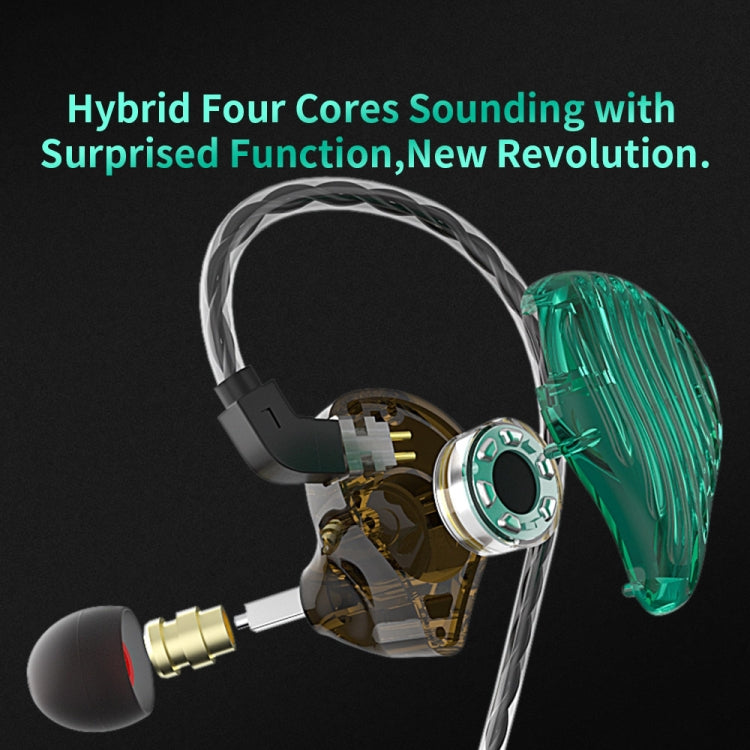 CVJ-CSE Ring Iron Hybrid Music Running Sports In-Ear Wired Headphone, Style:Without Mic(Green) - free shipping - PMC TechLife - Order now!