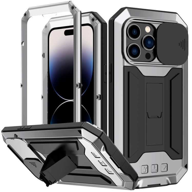 For iPhone 14 Pro Max R-JUST Shockproof Life Waterproof Dust-proof Case (Silver) - free shipping - PMC TechLife - Order now!