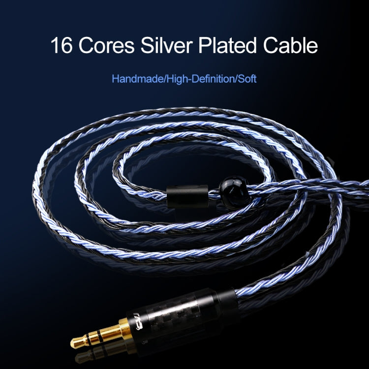 CVJ V3 1.2m 16 Cores Silver-plated 3.5mm Earphone Cable, Style:0.78mm(Silver-Blue) - free shipping - PMC TechLife - Order now!