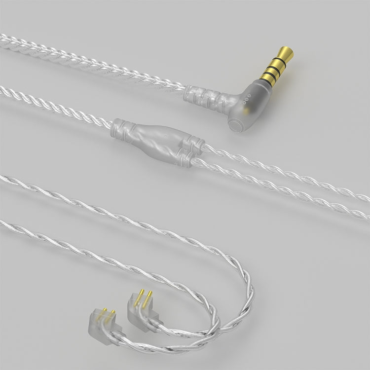 CVJ V7 1.25m 4-Cores Silver-plated 3.5mm Elbow Earphone Cable, Model:0.78mm No Mic(Silver) - free shipping - PMC TechLife - Order now!