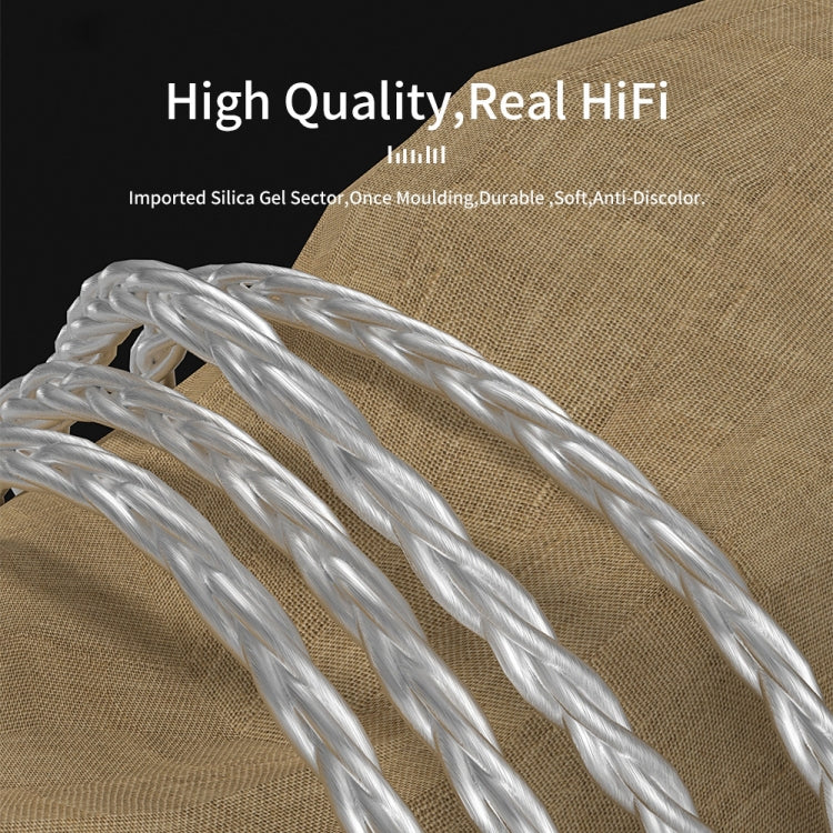 CVJ V7 1.25m 4-Cores Silver-plated 3.5mm Elbow Earphone Cable, Model:2 Pin No Mic(Silver) - Cable & Splitter by CVJ | Online Shopping South Africa | PMC TechLife | Buy Now Pay Later Mobicred