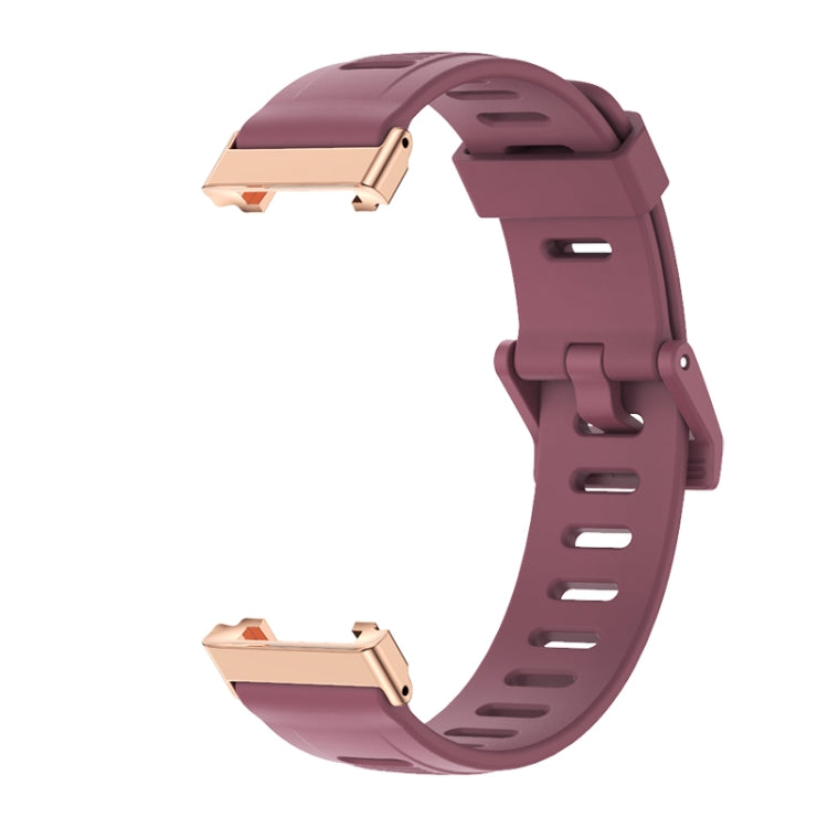 For Xiaomi Mi Band 7 Pro Mijobs Flat Hole TPU Watch Band(Wine Red Rose Gold) - Watch Bands by MIJOBS | Online Shopping South Africa | PMC TechLife | Buy Now Pay Later Mobicred