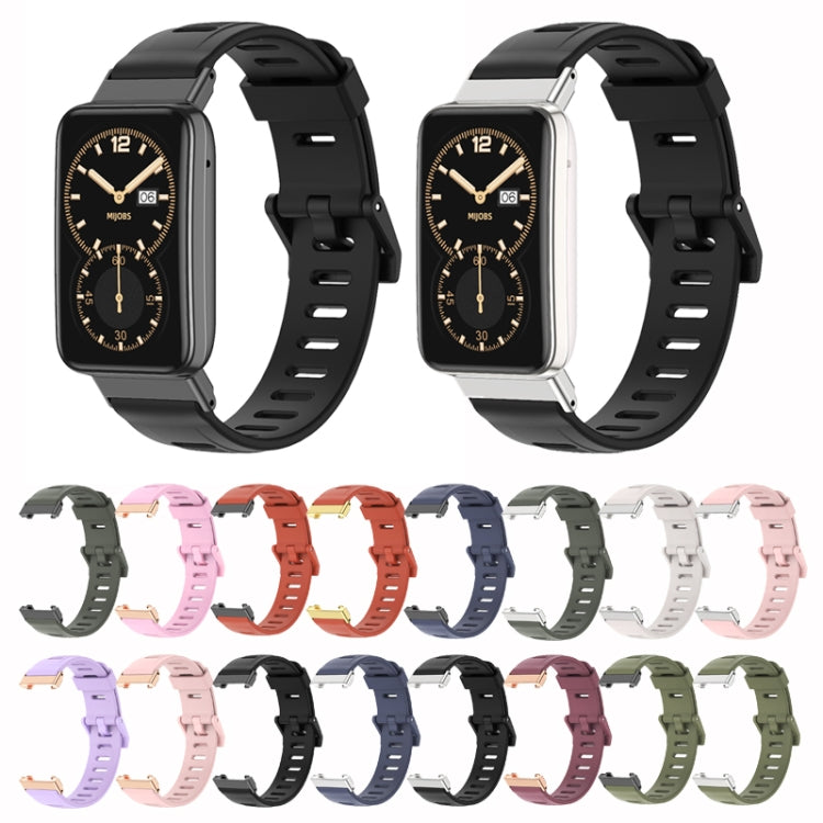 For Xiaomi Mi Band 7 Pro Mijobs Flat Hole TPU Watch Band(Dirty Pink Silver) - Watch Bands by MIJOBS | Online Shopping South Africa | PMC TechLife | Buy Now Pay Later Mobicred