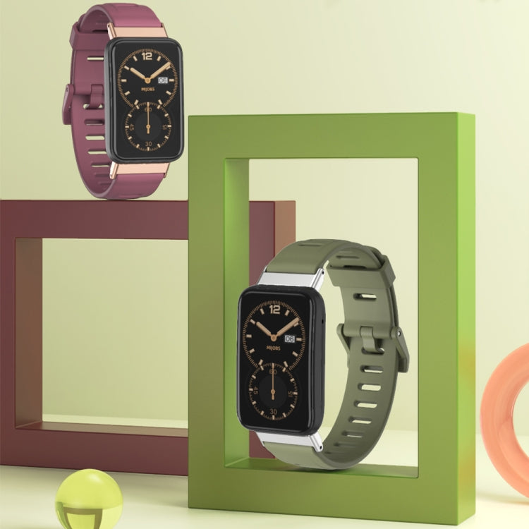 For Xiaomi Mi Band 7 Pro Mijobs Flat Hole TPU Watch Band(Dirty Pink Silver) - Watch Bands by MIJOBS | Online Shopping South Africa | PMC TechLife | Buy Now Pay Later Mobicred