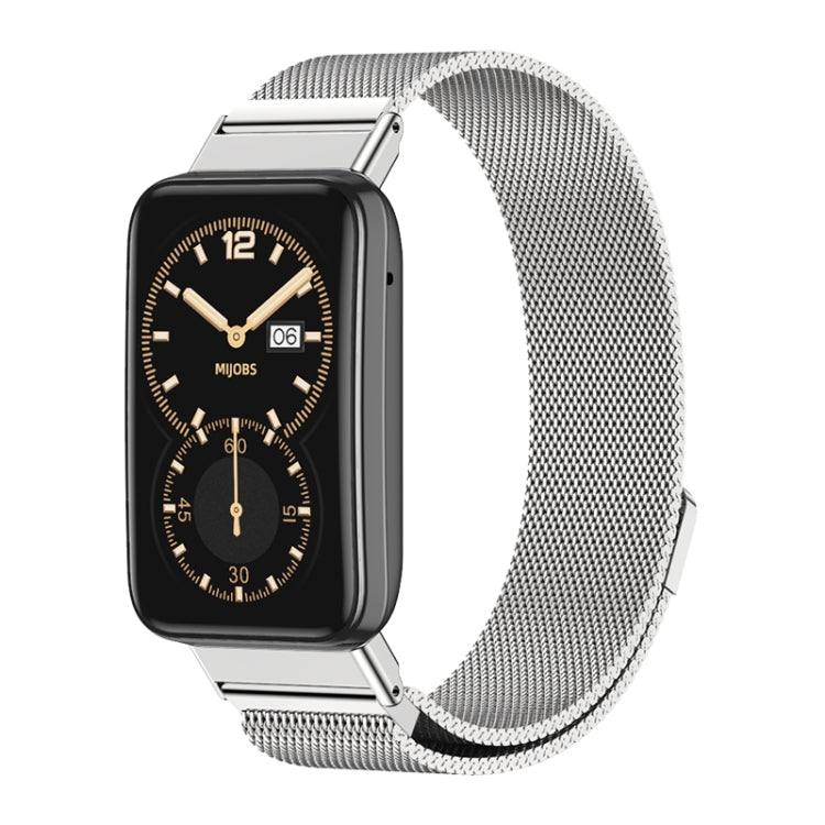For Xiaomi Mi Band 7 Pro Mijobs Milan Magnetic Stainless Steel Watch Band(Silver) - Watch Bands by MIJOBS | Online Shopping South Africa | PMC TechLife | Buy Now Pay Later Mobicred