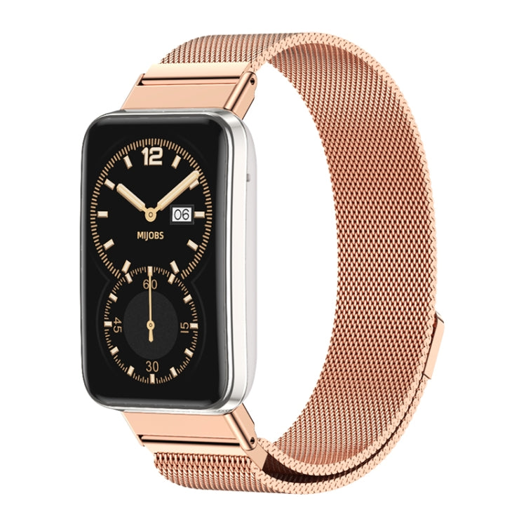 For Xiaomi Mi Band 7 Pro Mijobs Milan Magnetic Stainless Steel Watch Band(Rose Gold) - Watch Bands by MIJOBS | Online Shopping South Africa | PMC TechLife | Buy Now Pay Later Mobicred