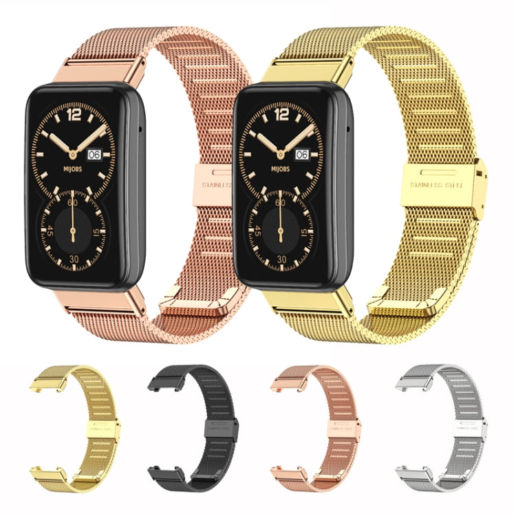 For Xiaomi Mi Band 7 Pro Mijobs Milan Buckle Stainless Steel Watch Band(Gold) - Watch Bands by MIJOBS | Online Shopping South Africa | PMC TechLife | Buy Now Pay Later Mobicred