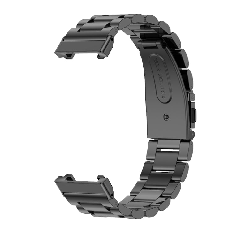 For Xiaomi Mi Band 7 Pro Mijobs Three-bead Metal Stainless Steel Watch Band(Black) - Watch Bands by MIJOBS | Online Shopping South Africa | PMC TechLife | Buy Now Pay Later Mobicred
