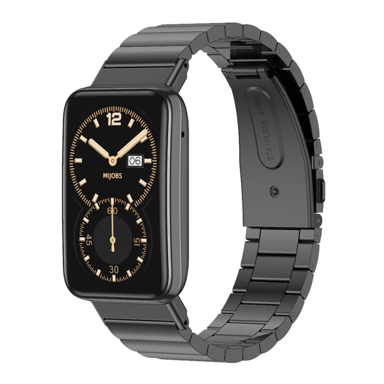 For Xiaomi Mi Band 7 Pro Mijobs Bamboo Stainless Steel Metal Watch Band(Black) - Watch Bands by MIJOBS | Online Shopping South Africa | PMC TechLife | Buy Now Pay Later Mobicred
