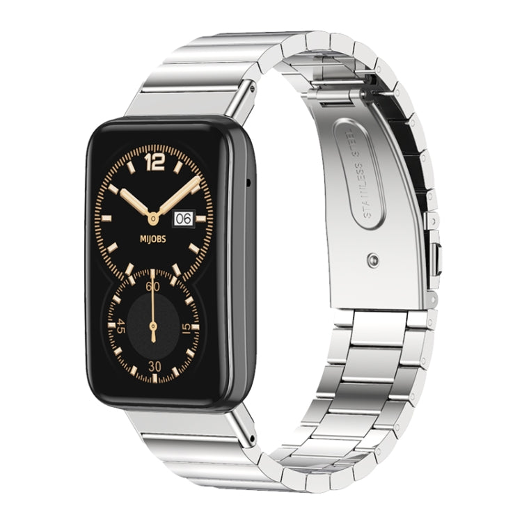 For Xiaomi Mi Band 7 Pro Mijobs Bamboo Stainless Steel Metal Watch Band(Silver) - Watch Bands by MIJOBS | Online Shopping South Africa | PMC TechLife | Buy Now Pay Later Mobicred