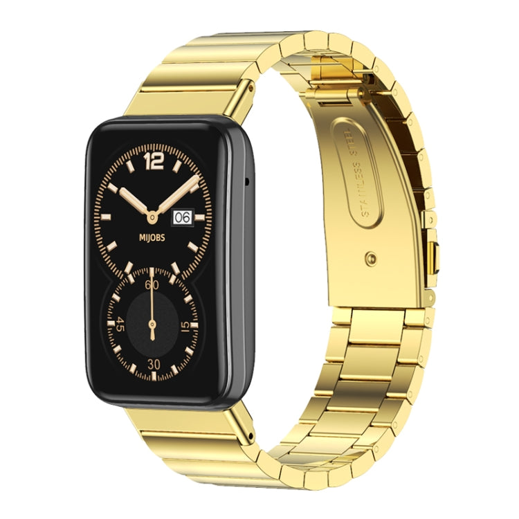 For Xiaomi Mi Band 7 Pro Mijobs Bamboo Stainless Steel Metal Watch Band(Gold) - Watch Bands by MIJOBS | Online Shopping South Africa | PMC TechLife | Buy Now Pay Later Mobicred