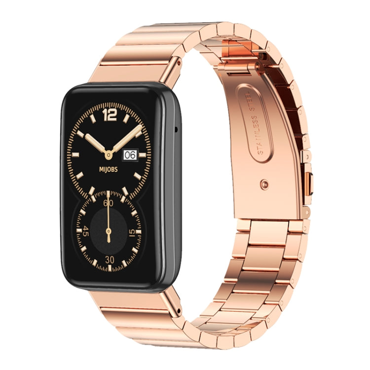 For Xiaomi Mi Band 7 Pro Mijobs Bamboo Stainless Steel Metal Watch Band(Rose Gold) - free shipping - PMC TechLife - Order now!