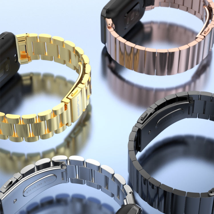 For Xiaomi Mi Band 7 Pro Mijobs Bamboo Stainless Steel Metal Watch Band(Black) - Watch Bands by MIJOBS | Online Shopping South Africa | PMC TechLife | Buy Now Pay Later Mobicred
