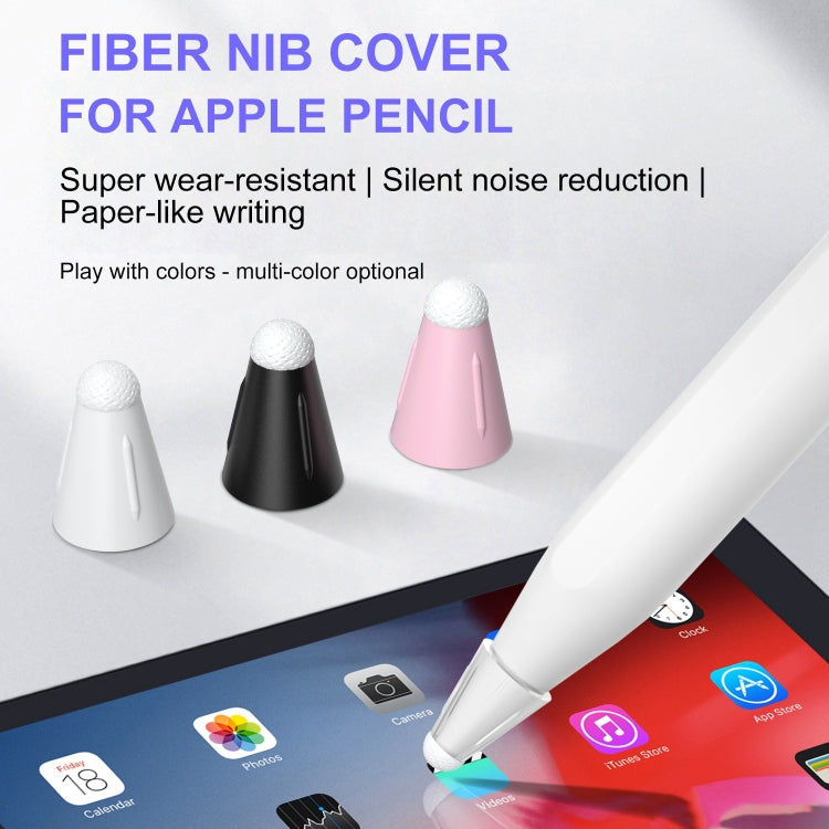 8 PCS / Set Fiber Texture Nib Protector For Apple Pencil(Pink) - Pencil Accessories by PMC TechLife | Online Shopping South Africa | PMC TechLife
