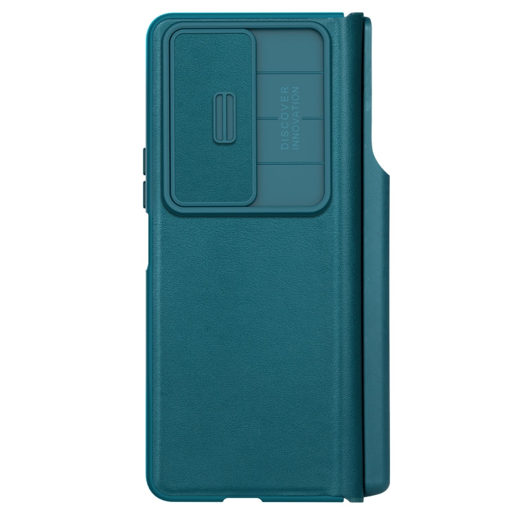 For Samsung Galaxy Z Fold4 5G NILLKIN QIN Series Pro Sliding Camera Cover Design Leather Phone Case(Cyan) - Galaxy Z Fold4 5G Cases by NILLKIN | Online Shopping South Africa | PMC TechLife | Buy Now Pay Later Mobicred