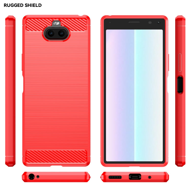 For Sony Xperia 8/8 Lite Brushed Texture Carbon Fiber TPU Phone Case(Red) - free shipping - PMC TechLife - Order now!