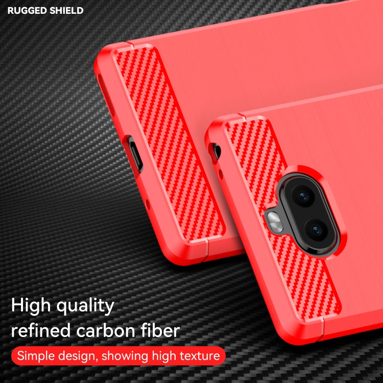 For Sony Xperia 8/8 Lite Brushed Texture Carbon Fiber TPU Phone Case(Red) - free shipping - PMC TechLife - Order now!