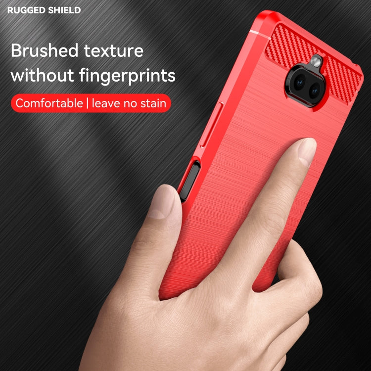 For Sony Xperia 8/8 Lite Brushed Texture Carbon Fiber TPU Phone Case(Red) - free shipping - PMC TechLife - Order now!