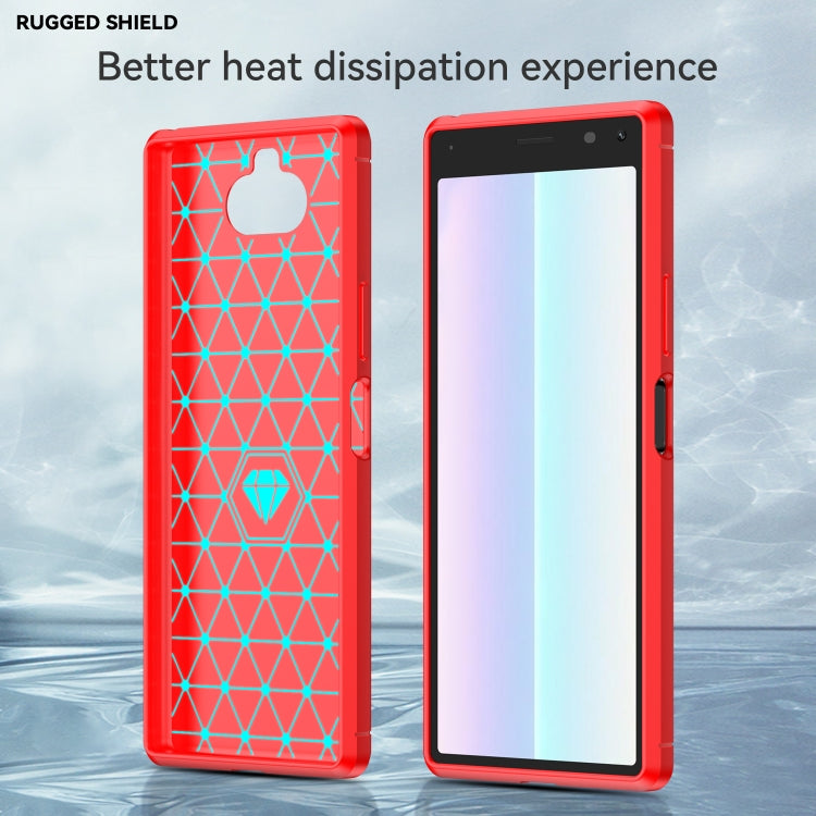 For Sony Xperia 8/8 Lite Brushed Texture Carbon Fiber TPU Phone Case(Red) - free shipping - PMC TechLife - Order now!
