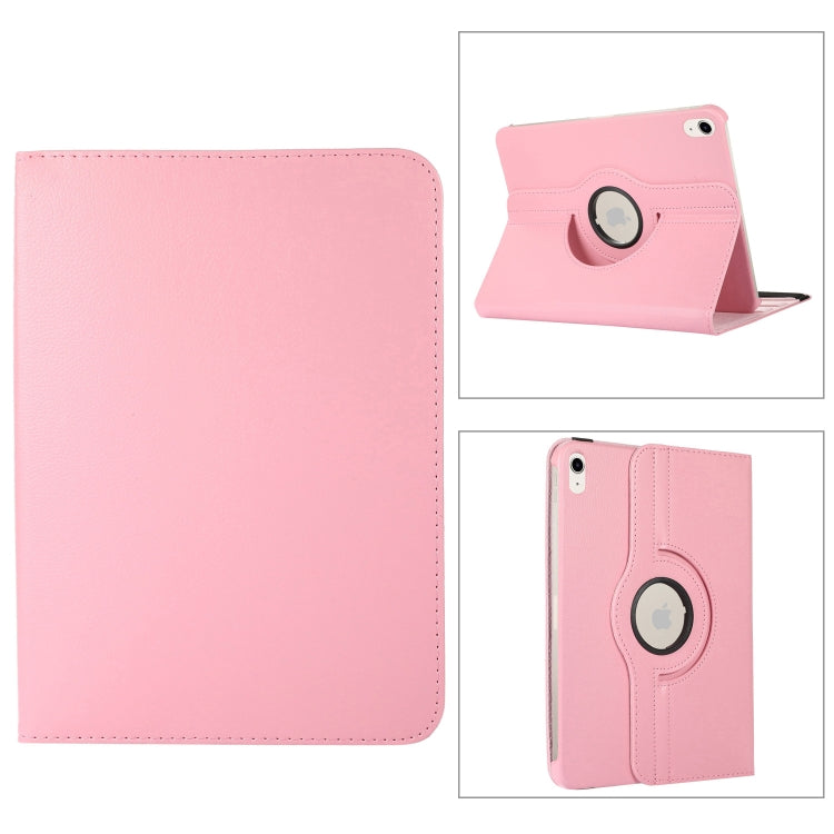 For iPad 2025 / 2022 360 Degree Rotation Litchi Texture Flip Leather Tablet Case with Holder (Pink) - iPad 2025 / 2022 Cases by PMC TechLife | Online Shopping South Africa | PMC TechLife | Buy Now Pay Later Mobicred