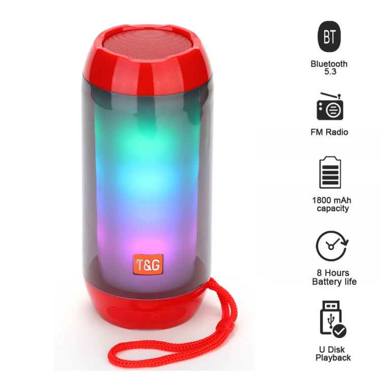 T&G TG643 Portable LED Light Waterproof Subwoofer Wireless Bluetooth Speaker(Blue) - Waterproof Speaker by T&G | Online Shopping South Africa | PMC TechLife | Buy Now Pay Later Mobicred