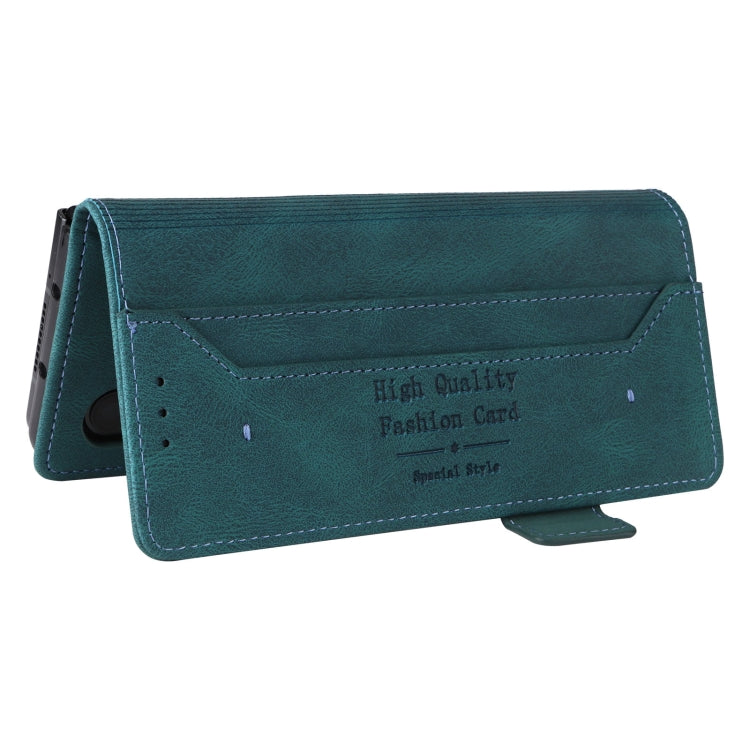 For Samsung Galaxy Z Fold4 Magnetic Clasp Flip Leather Phone Case(Green) - Galaxy Z Fold4 5G Cases by PMC TechLife | Online Shopping South Africa | PMC TechLife | Buy Now Pay Later Mobicred