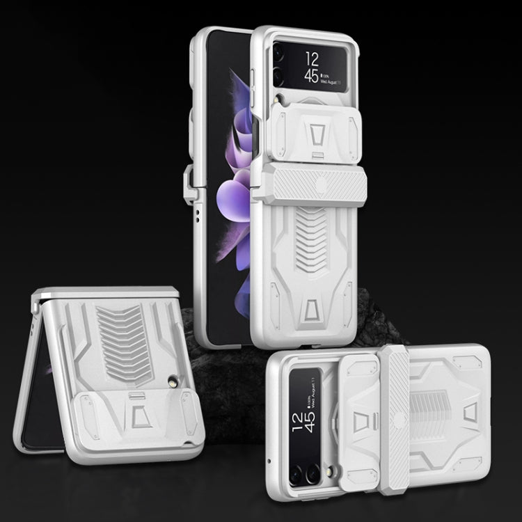 For Samsung Galaxy Z Flip4 GKK Sliding Camshield Magnetic Armor Flip Phone Case(Silver) - free shipping - PMC TechLife - Order now!