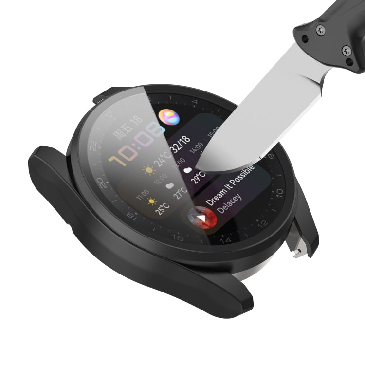 For Huawei Watch3 Pro New PC + Tempered Glass Integrated Protective Watch Case(Transparent White) - Watch Cases by PMC TechLife | Online Shopping South Africa | PMC TechLife | Buy Now Pay Later Mobicred